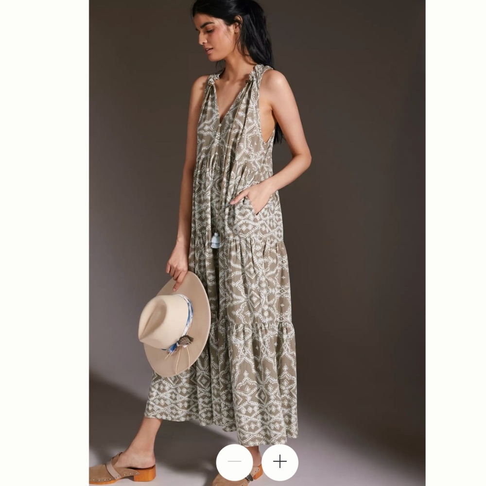 (EUC) Omika Ruffled Tunic Maxi Dress